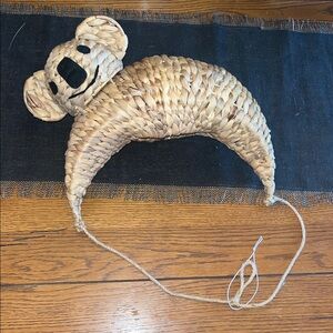 Koala woven rattan hanging animal basket planter NEW flower baby kid room zoo